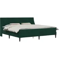 vidaXL Bedframe met matras met matras Donkergroen 200 x 200 cm Fluweel