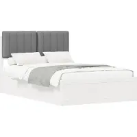 vidaXL Bedframe met Gevoerde Hoofdbord Lichtgrijs 120 x 190 cm