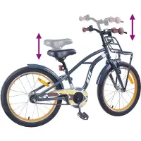 vidaXL Kinderfiets 22 Inch voor 7-12 jaar oud Donkergrijs