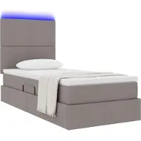 vidaXL LED opbergbed met matras Taupe 100 x 200 cm Stof