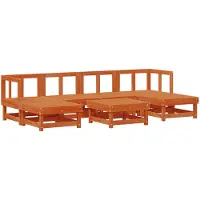 vidaXL Tuin loungeset 7 st Waskleur Bruin Massief grenenhout