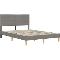 vidaXL Bedframe met matras Taupe 140 x 200 cm Polyester