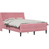 vidaXL Bedframe met matras met matras Roze 120 x 190 cm Fluweel