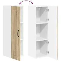 vidaXL Wandkast LUCCA Sonoma Eiken 30 x 31 x 100 cm Bewerkt hout