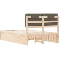 vidaXL Bedframe met Gevoerde Hoofdbord Taupe 120 x 190 cm