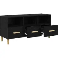 vidaXL TV Kast 102 x 36 x 50 cm Zwart Eiken Bewerkt hout