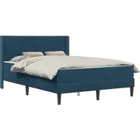 vidaXL Bedframe met matras met hoofdeinde Blauw 140 x 190 cm Fluweel