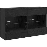 vidaXL TV Wandkast 98,5 x 30 x 60,5 cm Zwart Eiken Bewerkt hout
