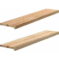 vidaXL Vensterbanken 2 st onbehandeld 120x30x2 cm massief eikenhout
