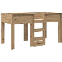 vidaXL Stapeld bed voor kids Artisan Eiken 100 x 200 cm Bewerkt hout