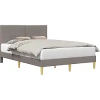 vidaXL Bedframe met hoofdeinde Taupe 120 x 200 cm Stof