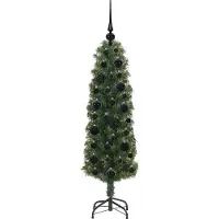 vidaXL Kunstkerstboom Groen 120 cm PVC en Staal en Kunststof