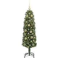 vidaXL Kunstkerstboom Groen 120 cm PVC en Staal en Kunststof