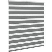 vidaXL Dubbele rolgordijn, donkergrijs, 130x150 cm, stofbreedte 125,9 cm, polyester