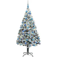 vidaXL Kunstkerstboom Wit 180 cm PVC en Staal en Kunststof