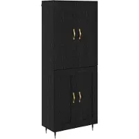 vidaXL Highboard Zwart Eiken 69,5 x 34 x 180 cm Bewerkt hout