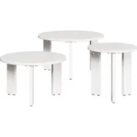 vidaXL Salontafel 3 st Wit 47,5 x 47,5 x 27 cm Massief grenenhout