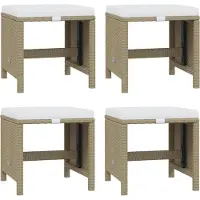 vidaXL 19-delige Tuinset met kussens poly rattan beige