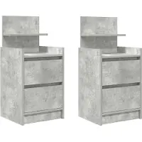 vidaXL Nachtkastjes met 2 lades 2 st 38x34x80 cm betongrijs