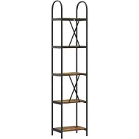 vidaXL Boekenplank 5-laags 40 x 30 x 183 cm Bewerkt hout Rook Eiken