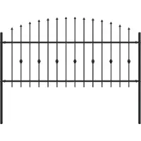 vidaXL Spike Fence ASTEN 200 x 130 cm Gepoedercoat staal Zwart