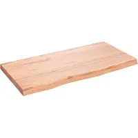 vidaXL Wastafelblad 80x40x(2-4) cm behandeld massief hout lichtbruin