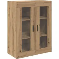 vidaXL Highboard 2 st Artisan Eiken 69,5 x 34 x 180 cm Bewerkt hout