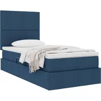 vidaXL Opslag bed met matras met hoofdeinde Blauw 90 x 190 cm Stof