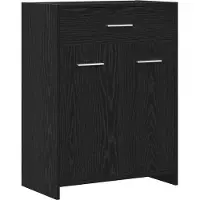 vidaXL Badkamerkast Zwart Eiken 60 x 33 x 80 cm Bewerkt hout