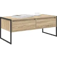 vidaXL Salontafel Sonoma 100 x 46 x 40 cm Bewerkt hout