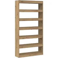 vidaXL Boekenkast 6-laags 100 x 30 x 198 cm Bewerkt hout Artisan Eik