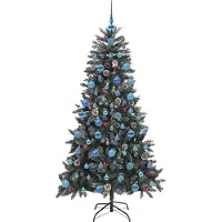 vidaXL Kunstkerstboom met 300 LED Groen 180 cm PVC en Plastic en Staal