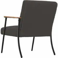 vidaXL Fauteuil Donkergrijs Kratig Wolachtig Stof