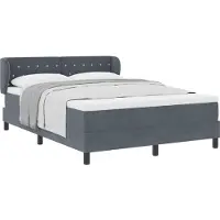 vidaXL Boxspring bed met hoofdeinde Donkergrijs 160 x 200 cm Fluweel
