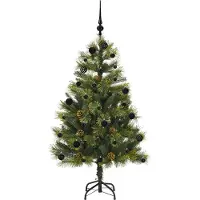 vidaXL Kunstmatige Scharnierende Kerstboom met Kegels Groen 150 cm