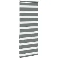 vidaXL Dubbele rolgordijn, donkergrijs, 55x150 cm, stofbreedte 50,9 cm, polyester