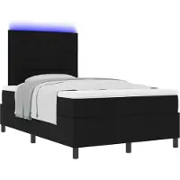 vidaXL Boxspringbed met matras, zwart, met LED-verlichting, 120 x 190 cm, gestoffeerd