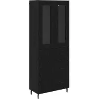 vidaXL Highboard 2 st Zwart Eiken 69,5 x 34 x 180 cm Bewerkt hout