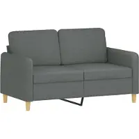 vidaXL Tweezitsbank 120 cm stof donkergrijs
