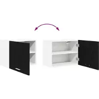vidaXL Hangkast 2 st Zwart Eiken en Wit Bewerkt hout