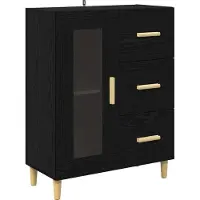vidaXL Highboard Zwart Eiken 69,5 x 34 x 180 cm Bewerkt hout