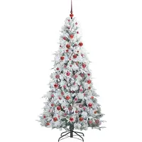 vidaXL Kunstmatige Hinged Kerstboom met 300 LED Wit 180 cm PE en PVC