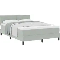 vidaXL Boxspring bed met hoofdeinde Lichtgrijs 140 x 190 cm Fluweel
