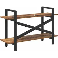 vidaXL Boekenplank 2-laags 100 x 33.5 x 64 cm Bewerkt hout Oud Hout