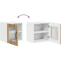vidaXL Wandglas Kasten LUCCA Artisanaal eiken 40 x 31 x 40 cm