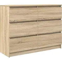 vidaXL Dressoir 100x35x76 cm bewerkt hout sonoma eikenkleurig