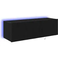 vidaXL TV Wandkast 2 st Zwart Eiken Bewerkt hout