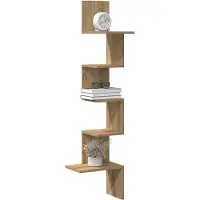 vidaXL Hoekwandschap 32x32x127,5 cm bewerkt hout artisanaal eiken