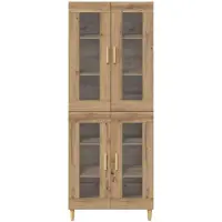 vidaXL Highboard Artisan Eiken 69,5 x 34 x 180 cm Bewerkt hout