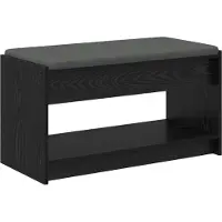 vidaXL Hallenbank Zwarte Eik 83 x 38 x 45 cm Geengineerd Hout en Stof